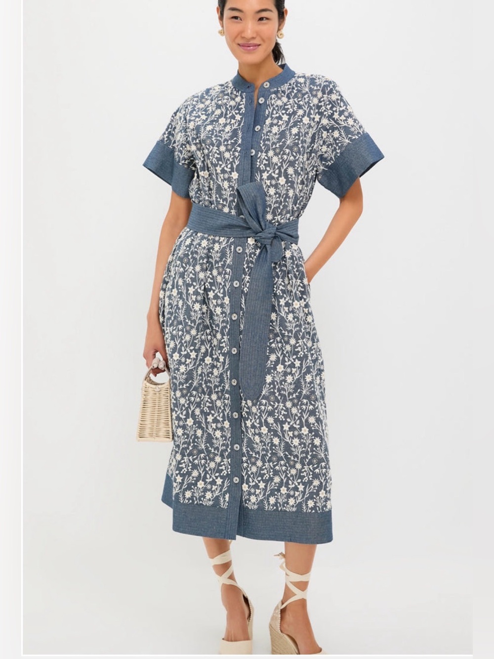 Tuckernuck Embroidered Chambray Wildflower Meadows Prescott Dress XXL